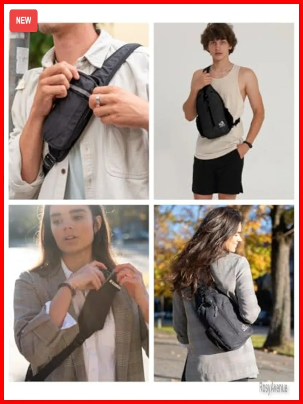 Crossbody Sling Backpack Hiking Travel Chest Bag with Adjustable Strap Water